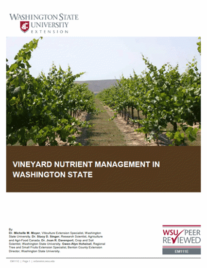 Picture of Vineyard Nutrient Management in Washington State (Replaces PNW622 Publication)