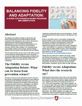 Imagen de Balancing Fidelity & Adaptation: A Best Practices Guide for Evidence-based Program Implementation