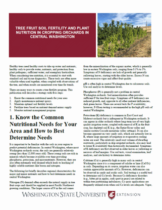 Imagen de Tree Fruit Soil Fertility and Plant Nutrition in Cropping Orchards in Central Washington