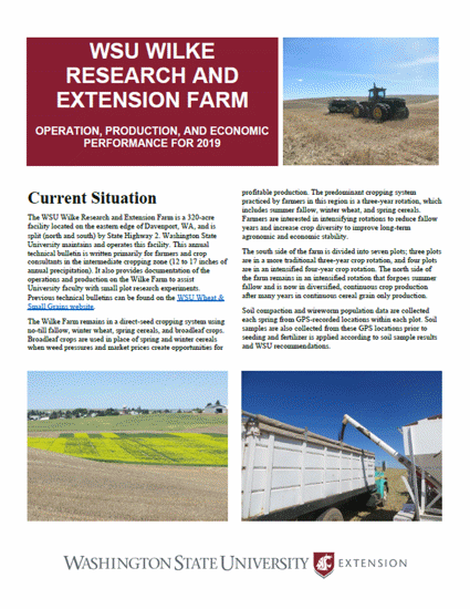 Imagen de WSU Wilke Research and Extension Farm Operation, Production, and Economic Performance for 2019