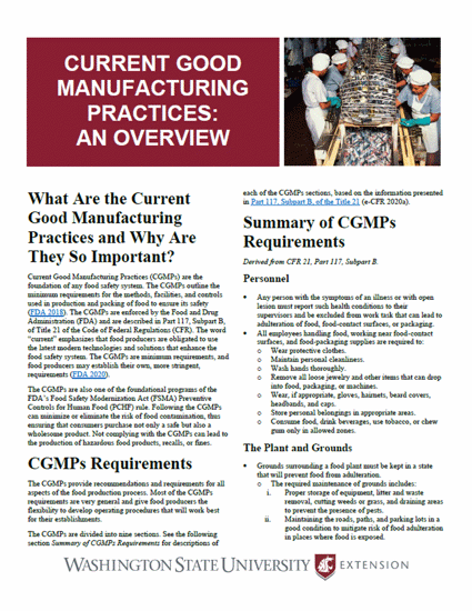 Imagen de Current Good Manufacturing Practices: An Overview
