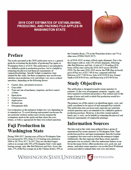 Imagen de 2019 Cost Estimates of Establishing, Producing, and Packing Fuji Apples in Washington State