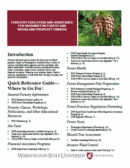 Imagen de Forestry Education and Assistance for Washington Forest and Woodland Property Owners