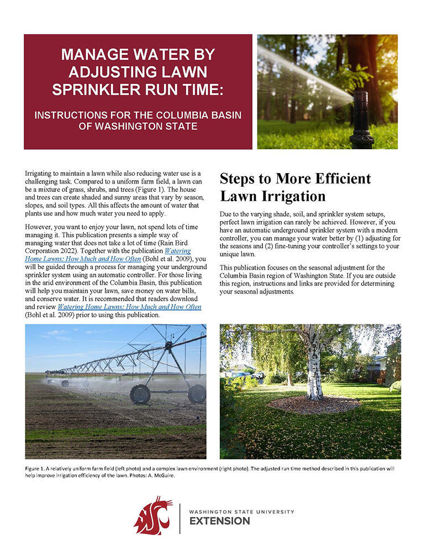 Imagen de Manage Water by Adjusting Lawn Sprinkler Run Time: Instructions for the Columbia Basin of Washington State
