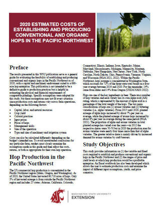 Imagen de 2020 Estimated Costs of Establishing and Producing Conventional and Organic Hops in the Pacific Northwest