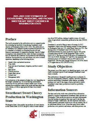 Imagen de 2021-2022 Cost Estimates of Establishing, Producing, and Packing Sweetheart Sweet Cherries in Washington State
