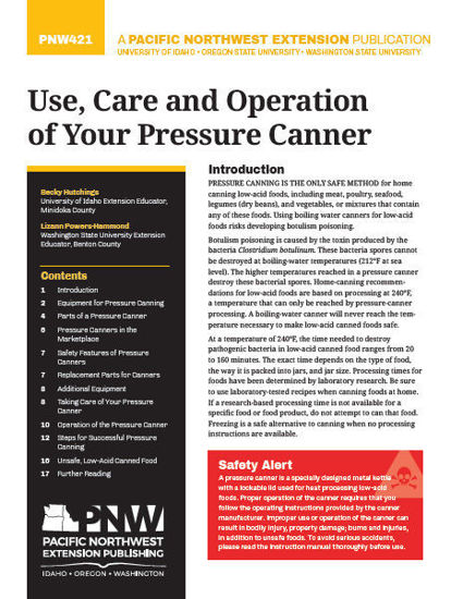 Picture of Using and Caring for Your Pressure Canner