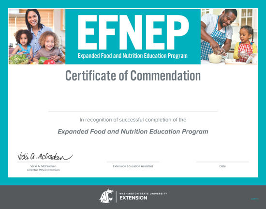 Imagen de EFNEP Certificate of Commendation