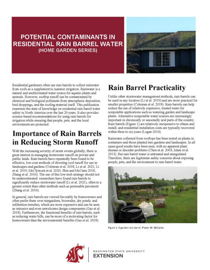 Imagen de Potential Contaminants in Residential Rain Barrel Water (Home Garden Series)