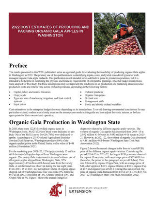 Picture of 2022 Cost Estimates of Establishing, Producing and Packing Organic Gala Apples in Washington