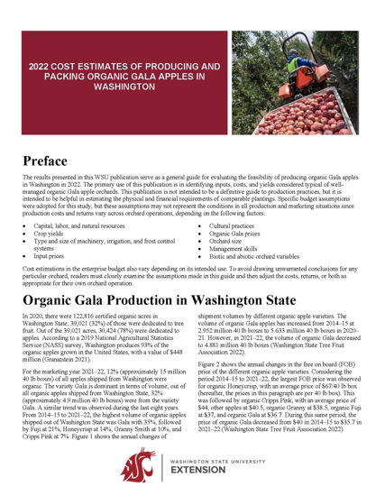 Imagen de 2022 Cost Estimates of Establishing, Producing and Packing Organic Gala Apples in Washington