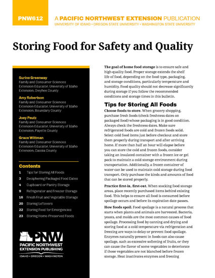 Picture of Storing Food for Safety and Quality
