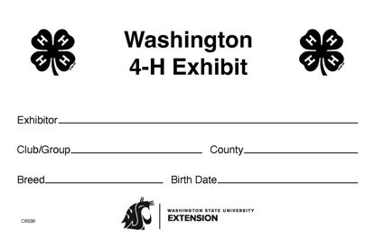 Picture of Washington 4-H Exhibit Stall Card (pad of 10)