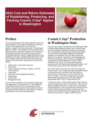 Picture of 2024 Cost Estimates of Establishing, Producing, and Packing Cosmic Crisp Apples in Washington