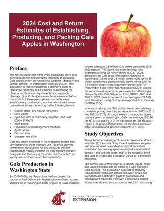 Picture of 2024 Cost Estimates of Establishing, Producing, and Packing Gala Apples in Washington State